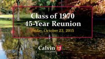 Class of 1970: 45-year reunion strolling dessert reception