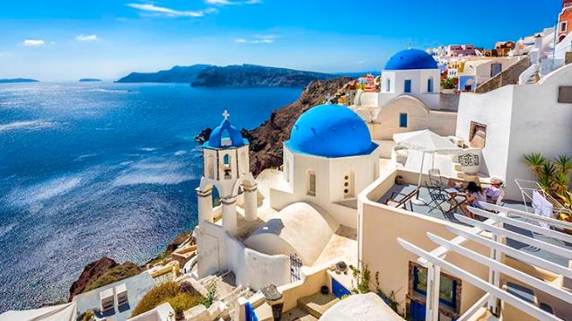 Sea shore town in Greece