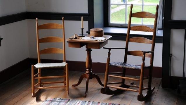 Shaker Village (two rocking chairs) by Carl Wycoff, use by Creative Commons license