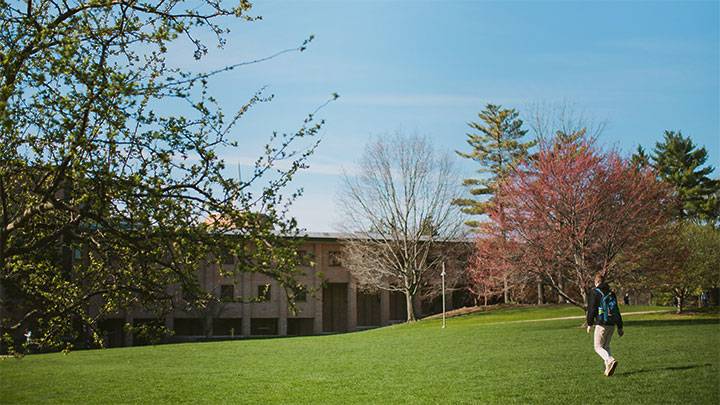 Hiemenga Hall in the springtime.