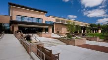 An exterior view of the Spoelhof Fieldhouse Complex