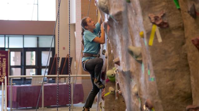 climber on the rock wall