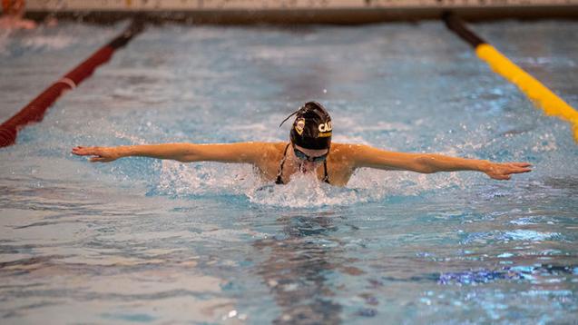 Calvin University women's swimmer