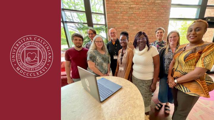 A group of faculty from Calvin University who participated in the Summer writing co-op.